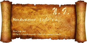 Neuhauser Izóra névjegykártya